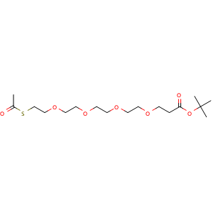 Chemical structure of S-acetyl-PEG4-Boc , CAS 1818294-26-6, AChemBlock X211600