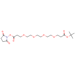 Chemical structure of Boc-PEG4-C2-NHS ester , CAS 1835759-75-5, AChemBlock X211620
