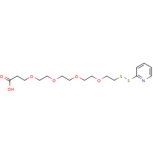 Chemical structure of (2-pyridyldithio)-PEG4 acid , CAS 581065-93-2, AChemBlock X211637