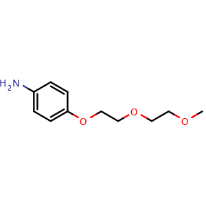 Chemical structure of m-PEG2-O-Ph-NH2 , CAS 65673-48-5, AChemBlock X211692
