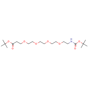 Chemical structure of Boc-NH-PEG4-C2-Boc , CAS 2138484-13-4, AChemBlock X211699
