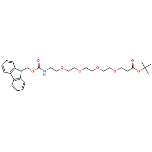 Chemical structure of FmocNH-PEG4-t-butyl ester , CAS 2148295-94-5, AChemBlock X211700