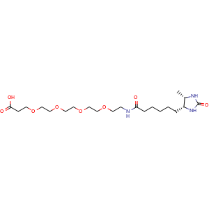 Chemical structure of Desthiobiotin-PEG4-acid , CAS 2863657-56-9, AChemBlock X211702
