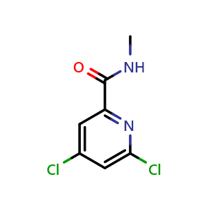 Chemical structure of 2-Pyridinecarboxamide, 4,6-dichloro-N-methyl , CAS 1379324-09-0, AChemBlock X211712