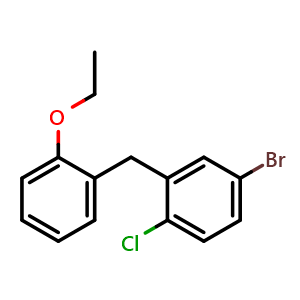 Chemical structure of 4-Bromo-1-chloro-2-(2-ethoxybenzyl)benzene , CAS 1830346-16-1, AChemBlock X211716