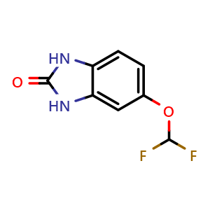 Chemical structure of 5-(difluoromethoxy)-1,3-dihydro-2H-benzo[d]imidazol-2-one , CAS 1806469-15-7, AChemBlock X211718