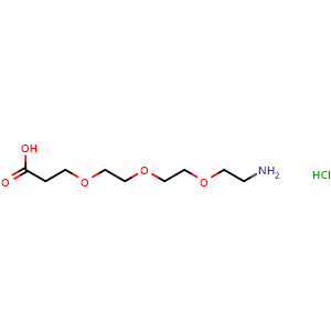Chemical structure of Amino-PEG3-C2-acid hydrochloride , CAS 127457-79-8, AChemBlock X211724