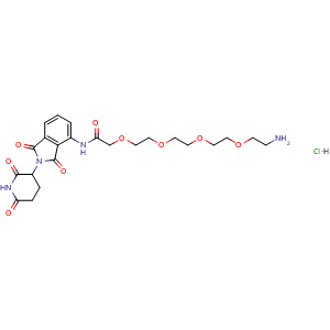 Chemical structure of Pomalidomide-amino-PEG4-NH2 hydrochloride , CAS 2331259-45-9, AChemBlock X211730