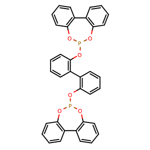 Chemical structure of Dibenzo[d,f][1,3,2]dioxaphosphepin, 6,6'-[[1,1'-biphenyl]-2,2'-diylbis(oxy)]bis , CAS 122605-42-9, AChemBlock X211735