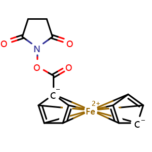 Chemical structure of N-Succinimidyl Ferrocenecarboxylate , CAS 115223-09-1, AChemBlock X211743