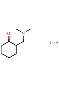 Chemical structure of 2-((Dimethylamino)methyl)cyclohexan-1-one hydrochloride (Tramadol Related Compound B) , CAS 42036-65-7, AChemBlock X211771