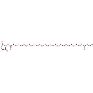Chemical structure of NHS-PEG8-amide-Br , CAS 1283658-79-6, AChemBlock X211785