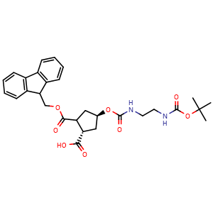 Chemical structure of (2S,4S)-Fmoc-Hyp(Bom)-OH , CAS 2863673-72-5, AChemBlock X211812