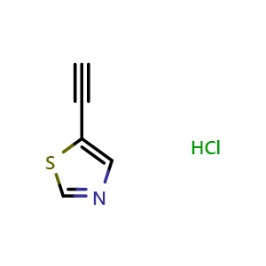 Chemical structure of 5-Ethynylthiazole hydrocloride , CAS 2863686-85-3, AChemBlock X211814