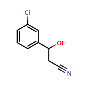 Chemical structure of 3-(3-chlorophenyl)-3-hydroxypropanenitrile , CAS 84466-42-2, AChemBlock X211822