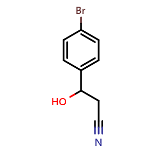 Chemical structure of 3-(4-bromophenyl)-3-hydroxypropanenitrile , CAS 65984-59-0, AChemBlock X211824