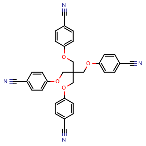 Chemical structure of Benzonitrile, 4,4'-[[2,2-bis[(4-cyanophenoxy)methyl]-1,3-propanediyl]bis(oxy)]bis , CAS 38272-92-3, AChemBlock X211827
