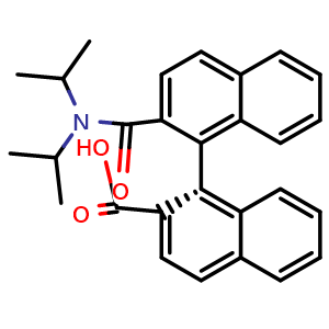 Chemical structure of (R)-2'-(diisopropylcarbamoyl)-[1,1'-binaphthalene]-2-carboxylic acid , CAS 2646621-99-8, AChemBlock X211830