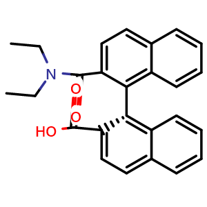 Chemical structure of (R)-2'-(diethylcarbamoyl)-[1,1'-binaphthalene]-2-carboxylic acid , CAS 130104-15-3, AChemBlock X211831