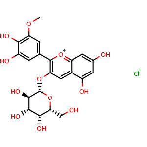 Chemical structure of Petunidin-3-galactoside chloride , CAS 28500-02-9, AChemBlock X211837