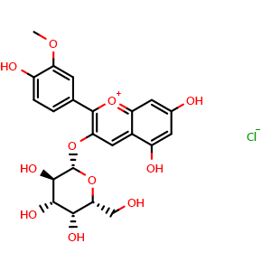 Chemical structure of Peonidin-3-galactoside chloride , CAS 28148-89-2, AChemBlock X211838