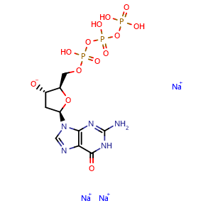Chemical structure of dGTP. 2Na , CAS 93919-41-6, AChemBlock X211873