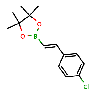 Chemical structure of (E)-4-(Chlorostyryl)boronic Acid Pinacol Ester , CAS 223919-54-8, AChemBlock X211895