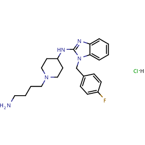 1H-Benzimidazol-2-amine, N-[1-(4-aminobutyl)-4-piperidinyl]-1-[(4-fluorophenyl)methyl]-, hydrochloride (1:1)