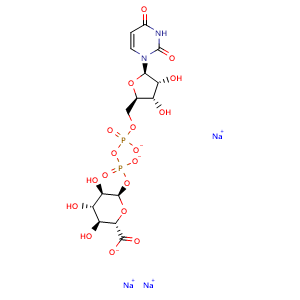 Chemical structure of UDP-GlcA.3Na , CAS 63700-19-6, AChemBlock X211908