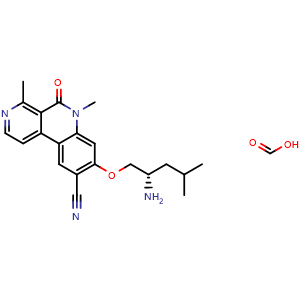 (S)-8-((2-amino-4-methylpentyl)oxy)-4,6-dimethyl-5-oxo-5,6-dihydrobenzo[c][2,7]naphthyridine-9-carbonitrile formate