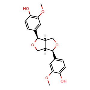 Chemical structure of (-)-Pinoresinol , CAS 81446-29-9, AChemBlock X211954