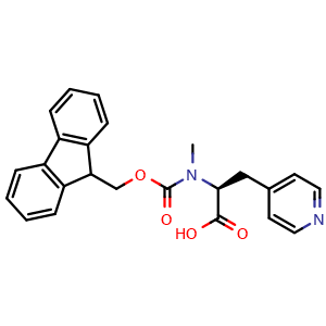 Chemical structure of (2S)-2-({[(9H-fluoren-9-yl)methoxy]carbonyl}(methyl)amino)-3-(pyridin-4-yl)propanoic acid , CAS 2381854-90-4, AChemBlock X211961