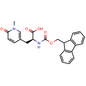 Chemical structure of (2s)-2-({[(9h-fluoren-9-yl)methoxy]carbonyl}amino)-3-(1-methyl-6-oxo-1,6-dihydropyridin-3-yl)propanoic acid , CAS 3026599-02-7, AChemBlock X211963