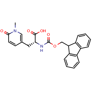 Chemical structure of (r)-2-((((9h-fluoren-9-yl)methoxy)carbonyl)amino)-3-(1-methyl-6-oxo-1,6-dihydropyridin-3-yl)propanoic acid , AChemBlock X211978