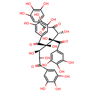 Chemical structure of 1,3,4,6-Tetragalloyl glucose , CAS 26922-99-6, AChemBlock X211999