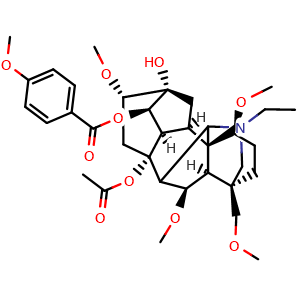 Chemical structure of Bulleyaconitine A , CAS 107668-79-1, AChemBlock X212097