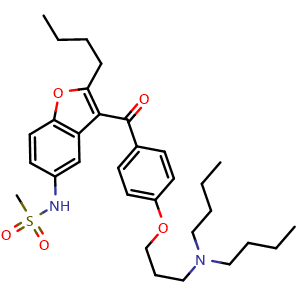 Chemical structure of Dronedarone , CAS 141626-36-0, AChemBlock X212166