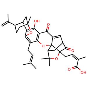 Chemical structure of Gambogellic acid , CAS 173867-04-4, AChemBlock X212210