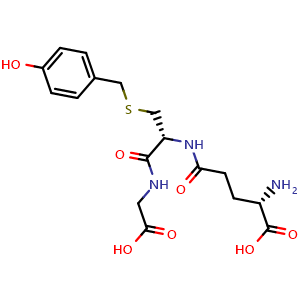 Chemical structure of L-Gamma-Glutamyl-S-[(4-hydroxyphenyl)methyl]-L-cysteinylglycine , CAS 129636-38-0, AChemBlock X212325