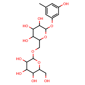 Chemical structure of Orcinol gentiobioside , CAS 164991-86-0, AChemBlock X212398