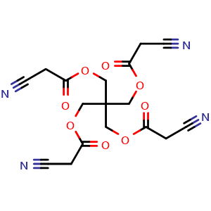 Chemical structure of pentaerythritol tetrakis (cyanoacetate) , CAS 178671-69-7, AChemBlock X212408