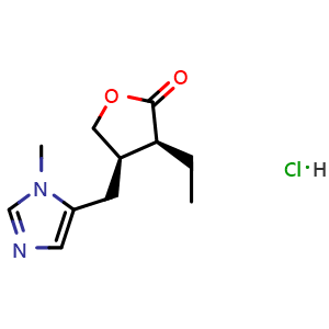 Chemical structure of Pilocarpine Hydrochloride , CAS 54-71-7, AChemBlock X212431