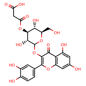 Chemical structure of Quercetin 3-O-malonylglucoside , CAS 96862-01-0, AChemBlock X212458
