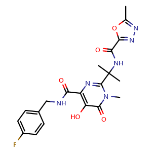 Chemical structure of Raltegravir (MK-0518) , CAS 518048-05-0, AChemBlock X212464