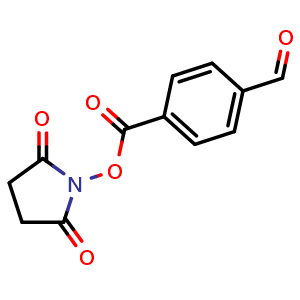 Chemical structure of succinimidyl-p-formyl-benzoate , CAS 60444-78-2, AChemBlock X212501