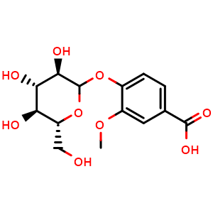 Chemical structure of Vanillic acid glucoside , CAS 32142-31-7, AChemBlock X212518