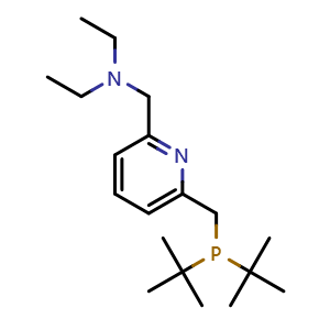 Chemical structure of ({6-[(di-tert-butylphosphanyl)methyl]pyridin-2-yl}methyl)diethylamine , CAS 863971-66-8, AChemBlock X212539