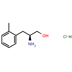 Chemical structure of (+)-o-methyl-l-phenylalaninol hydrochloride , CAS 64715-81-7, AChemBlock X212540