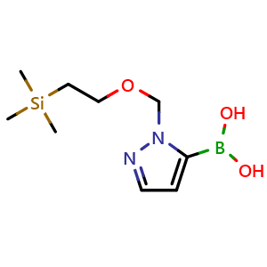 Chemical structure of (1-{[2-(trimethylsilyl)ethoxy]methyl}-1H-pyrazol-5-yl)boronic acid , CAS 188978-71-4, AChemBlock X212546
