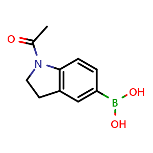 Chemical structure of (1-acetyl-2,3-dihydro-1H-indol-5-yl)boronic acid , CAS 905971-97-3, AChemBlock X212548